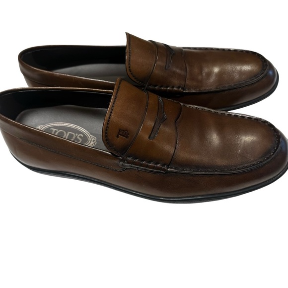Tod\'s Men\'s Gommino Brown Penny Slip On Loafers main image 6